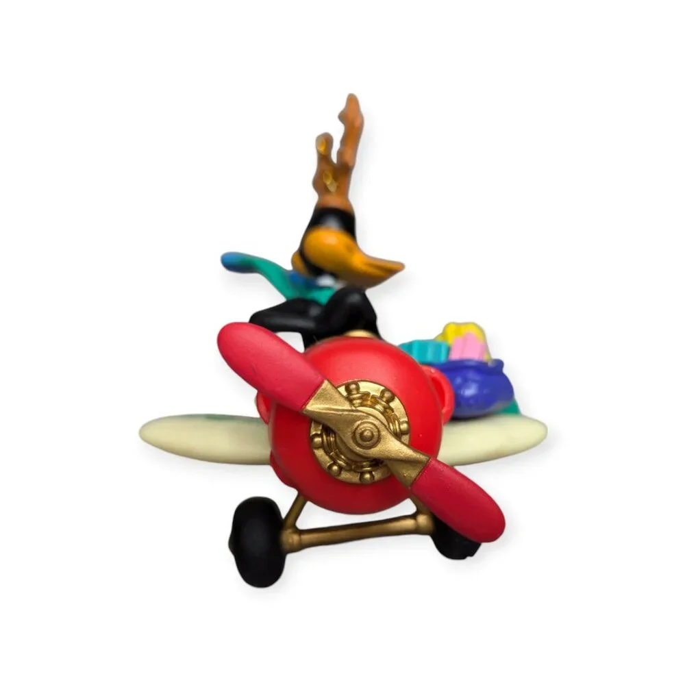 Vintage 1997 Warner Brothers Looney Tunes Daffy Duck Flying Airplane Ornament